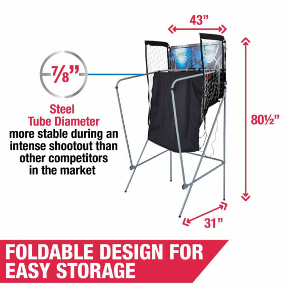 MD Sports 2-Player 81" Foldable Arcade Basketball Game with LED Scoring and Sound Effects