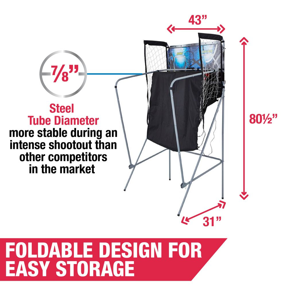 MD Sports 2-Player 81" Foldable Arcade Basketball Game with LED Scoring and Sound Effects