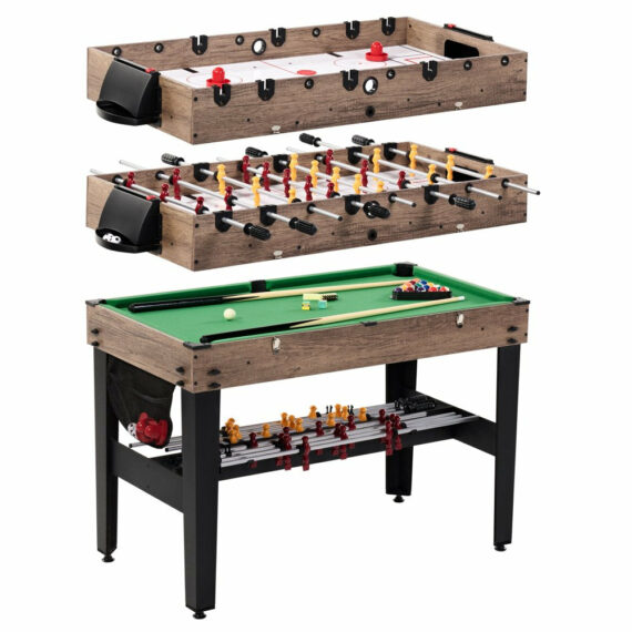 MD Sports 48" 3-in-1 Combo Game Table with Air Hockey, Foosball & Billiards, Reinforced Legs