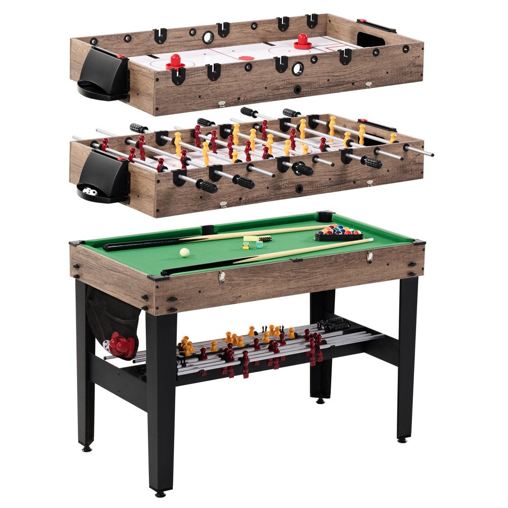 MD Sports 48" 3-in-1 Combo Game Table with Air Hockey, Foosball & Billiards, Reinforced Legs
