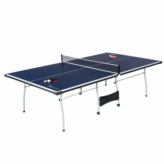 MD Sports Official Size 15mm Indoor Table Tennis Set with Accessories, Foldable Design, Steel Legs, Waterproof Finish