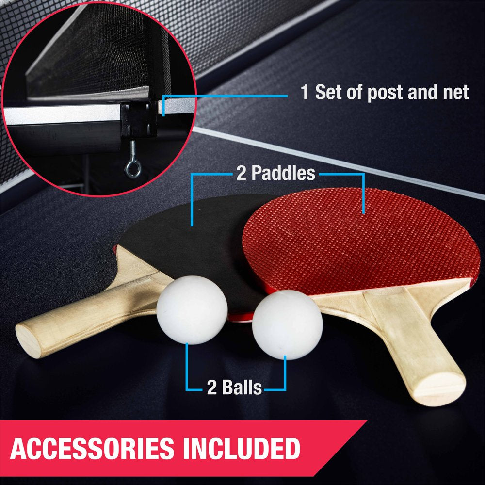 MD Sports Official Size 15mm Indoor Table Tennis Set with Accessories, Foldable Design, Steel Legs, Waterproof Finish
