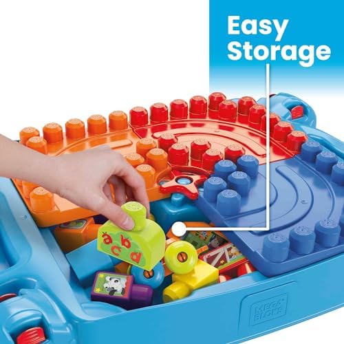 MEGA BLOKS First Builders Toddler Blocks Toy Set  Build ‘n Learn Activity Table with 30 Pieces and Storage  Blue  Ages 1+ Years (Amazon Exclusive)