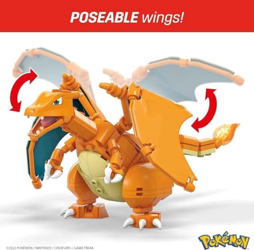 Mega Pokémon Building Toys Set Charizard with 222 Pieces  Articulated and Poseable  4 Inches Tall  for Kids