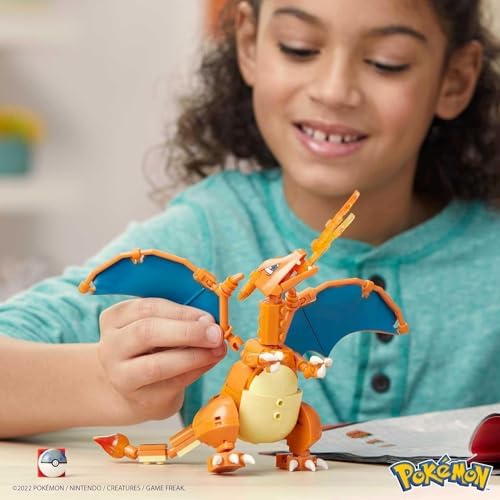 Mega Pokémon Building Toys Set Charizard with 222 Pieces  Articulated and Poseable  4 Inches Tall  for Kids