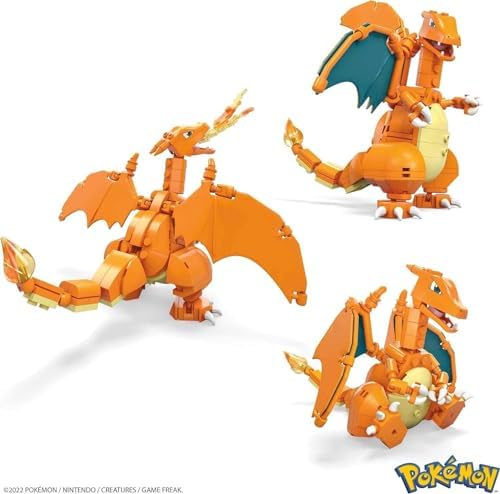 Mega Pokémon Building Toys Set Charizard with 222 Pieces  Articulated and Poseable  4 Inches Tall  for Kids