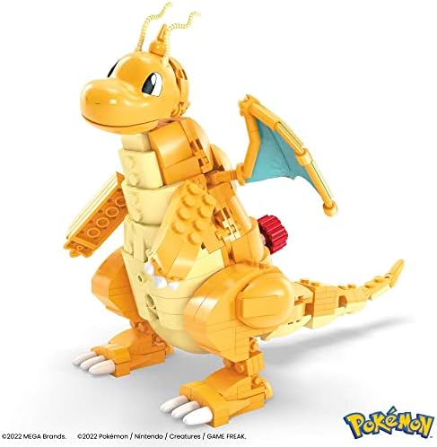 MEGA Pokémon Building Toys Set Dragonite with 388 Pieces  Articulated and Poseable with Motion  7 Inches Tall  for Kids