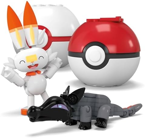 Mega Pokémon Building Toys Set Fire-Type Trainer Team with 105 Pieces  4 Poseable Character  2 Inches Tall  for Kids