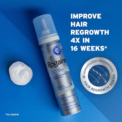 Men’s Rogaine 5% Minoxidil Topical Aerosol Hair Regrowth Treatment Foam  3 Month Supply (Each Can 2.11 Ounce – 60 Gram)