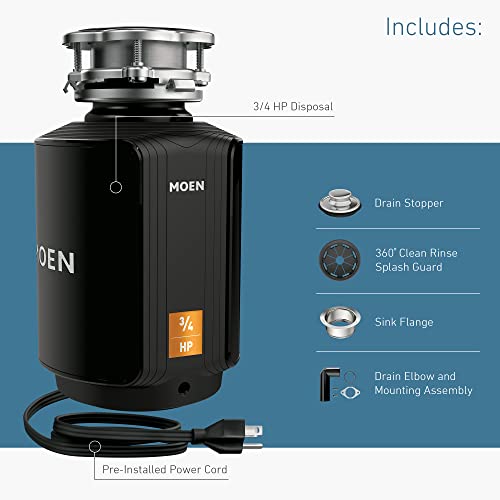 Moen Host Series 3/4 HP Continuous Feed Garbage Disposal with Sound Reduction