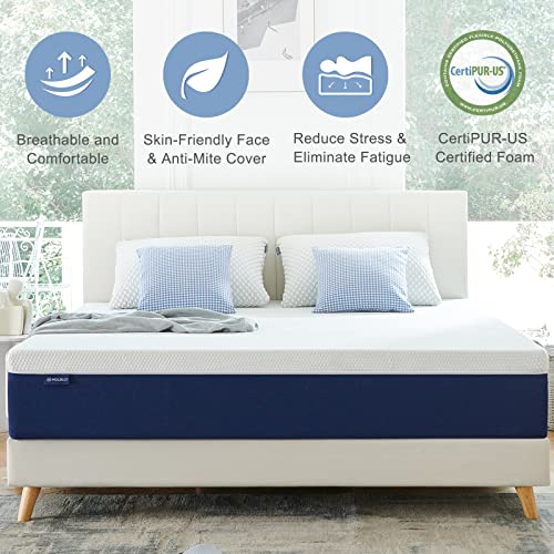 Molblly Queen Mattress, 10 inch Gel Memory Foam Mattress with CertiPUR-US Mattress in a Box