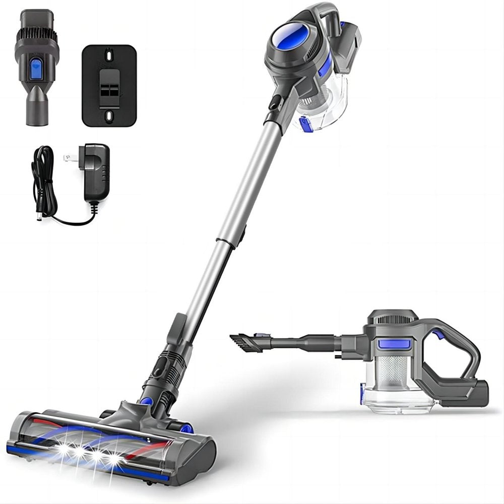 MOOSOO XL-618Pro Cordless Vacuum, 4-in-1 Lightweight Stick, 20Kpa Suction, 1.3L Capacity, LED Floor Head