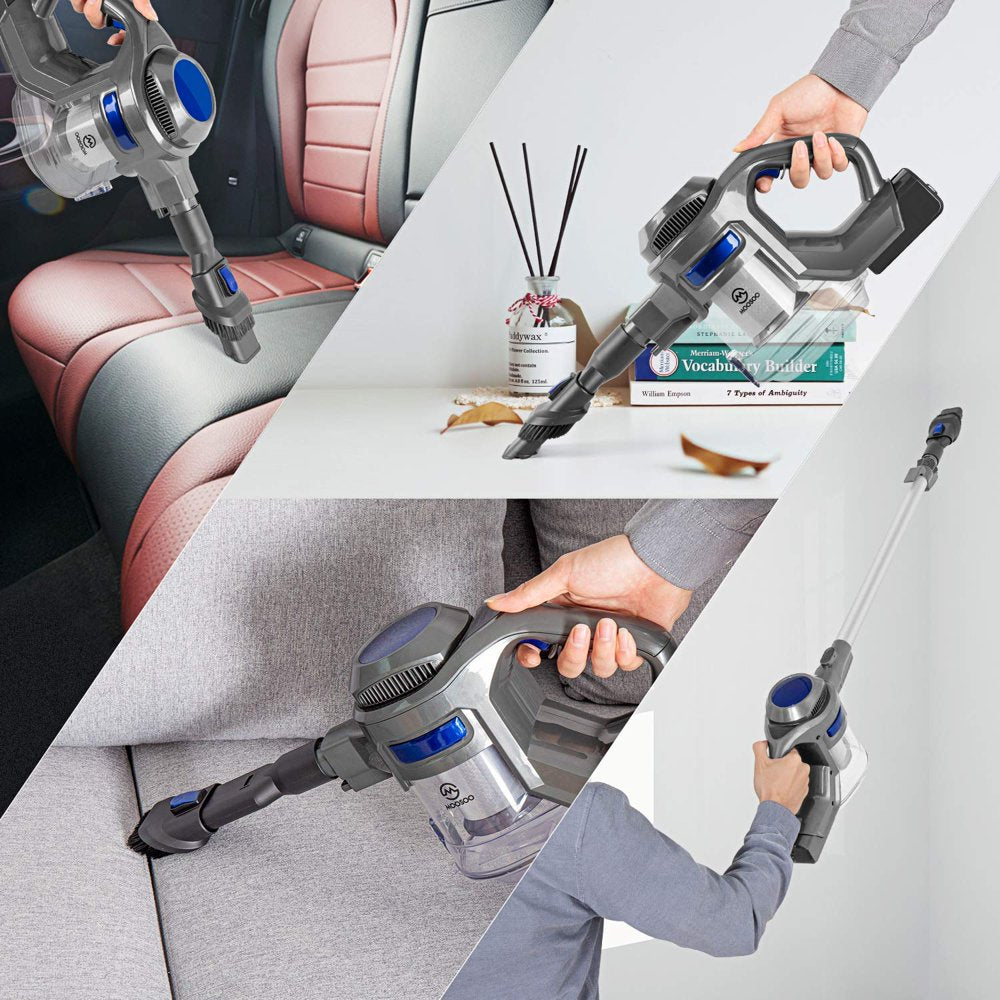 MOOSOO XL-618Pro Cordless Vacuum, 4-in-1 Lightweight Stick, 20Kpa Suction, 1.3L Capacity, LED Floor Head