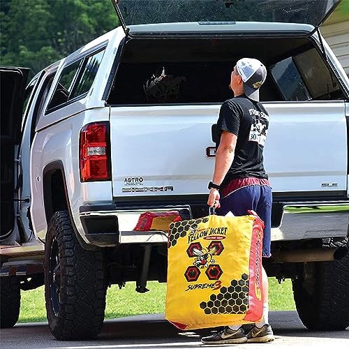 Morrell Yellow Jacket Supreme 28 Pound Field Point Archery Bag Target with Dual Shooting Sides and Multiple Bullseyes Yellow