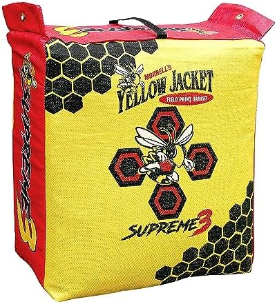 Morrell Yellow Jacket Supreme 28 Pound Field Point Archery Bag Target with Dual Shooting Sides and Multiple Bullseyes  Yellow