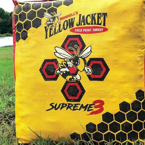 Morrell Yellow Jacket Supreme 28 Pound Field Point Archery Bag Target with Dual Shooting Sides and Multiple Bullseyes Yellow