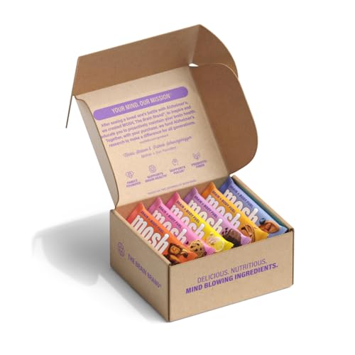 MOSH Variety Pack Keto Protein Bars High Protein Gluten Free Low Carb Brain Healthy Snack with Ashwagandha Lions Mane 15 Count