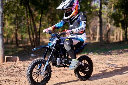 MotoTec Thunder 50cc 2-Stroke Kids Gas Dirt Bike Blue