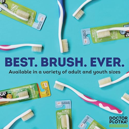 MOUTHWATCHERS Dr Plotkas Extra Soft Flossing Toothbrush Manual Soft Toothbrush for Adults Ultra CleanToothbrush Good for Sensitive Teeth and Gums 2 Pack - Colors May Vary