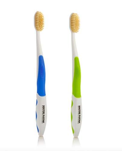 MOUTHWATCHERS Dr Plotkas Extra Soft Flossing Toothbrush Manual Soft Toothbrush for Adults  Ultra CleanToothbrush  Good for Sensitive Teeth and Gums  2 Pack - Colors May Vary