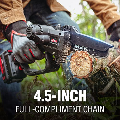 MZK 2-in-1 Cordless Pole Saw & Mini Chainsaw with 3 Replacement Chain for Tree Trimming