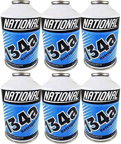 National Refrigerant R134a for MVAC use in a 12-Ounce Self-Sealing Container  Pack of 6