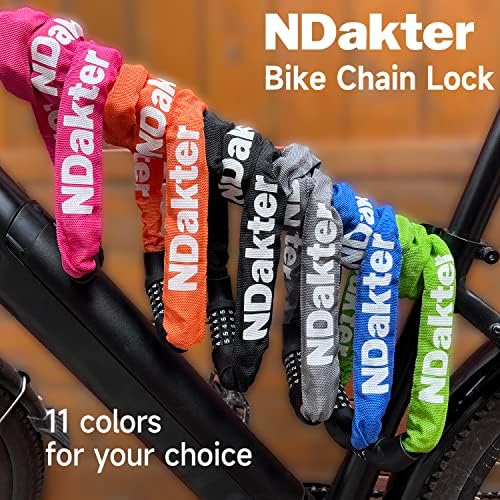 NDakter Bike Chain Lock  5 Digit Combination Heavy Duty Anti Theft Bicycle Chain Lock  3.2/4.27 Feet Long Security Resettable Bike Locks for Bike  Bicycle  Scooter  Motorcycle  Door  Gate  Fence