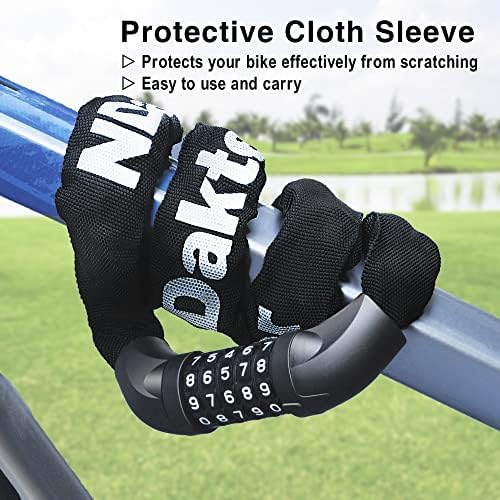 NDakter Bike Chain Lock  5 Digit Combination Heavy Duty Anti Theft Bicycle Chain Lock  3.2/4.27 Feet Long Security Resettable Bike Locks for Bike  Bicycle  Scooter  Motorcycle  Door  Gate  Fence