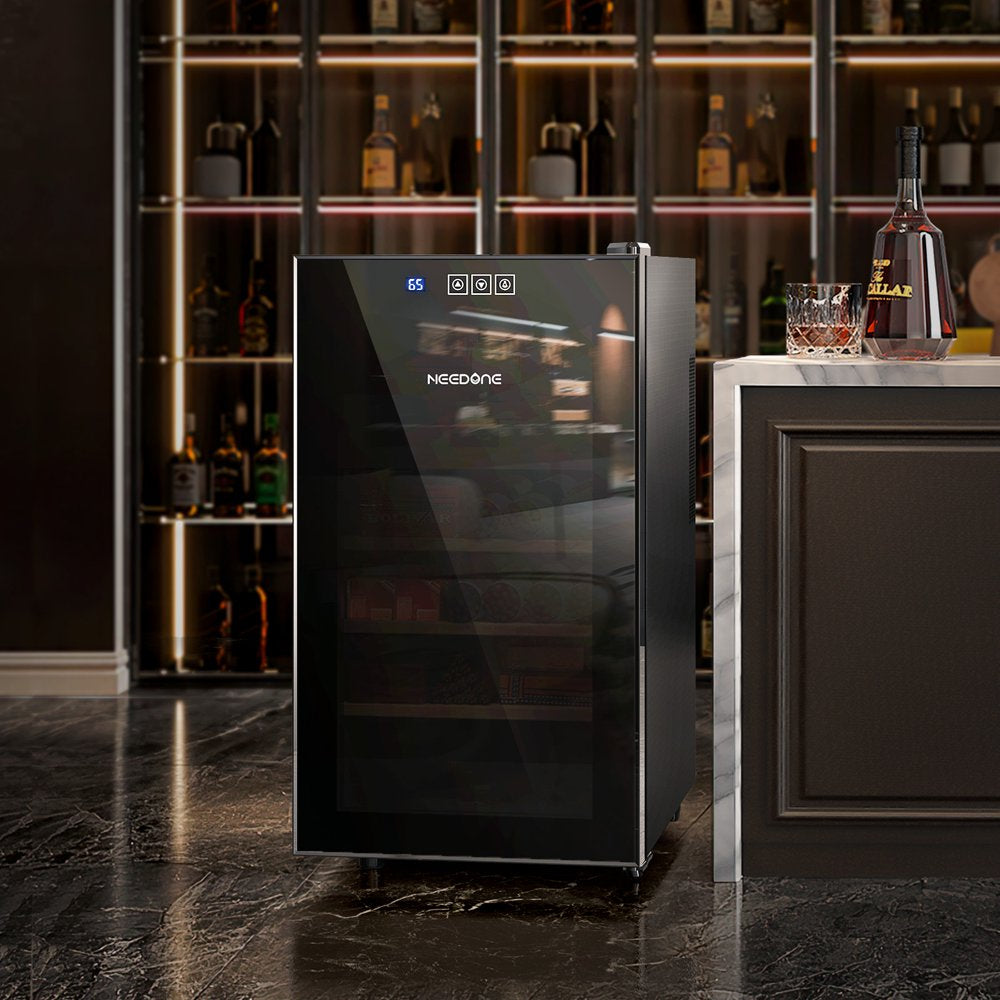 NEEDONE 48L Electric Cigar Humidor with Spanish Cedar Shelves & Drawer, 300 Capacity, Touch Control, Quiet Operation