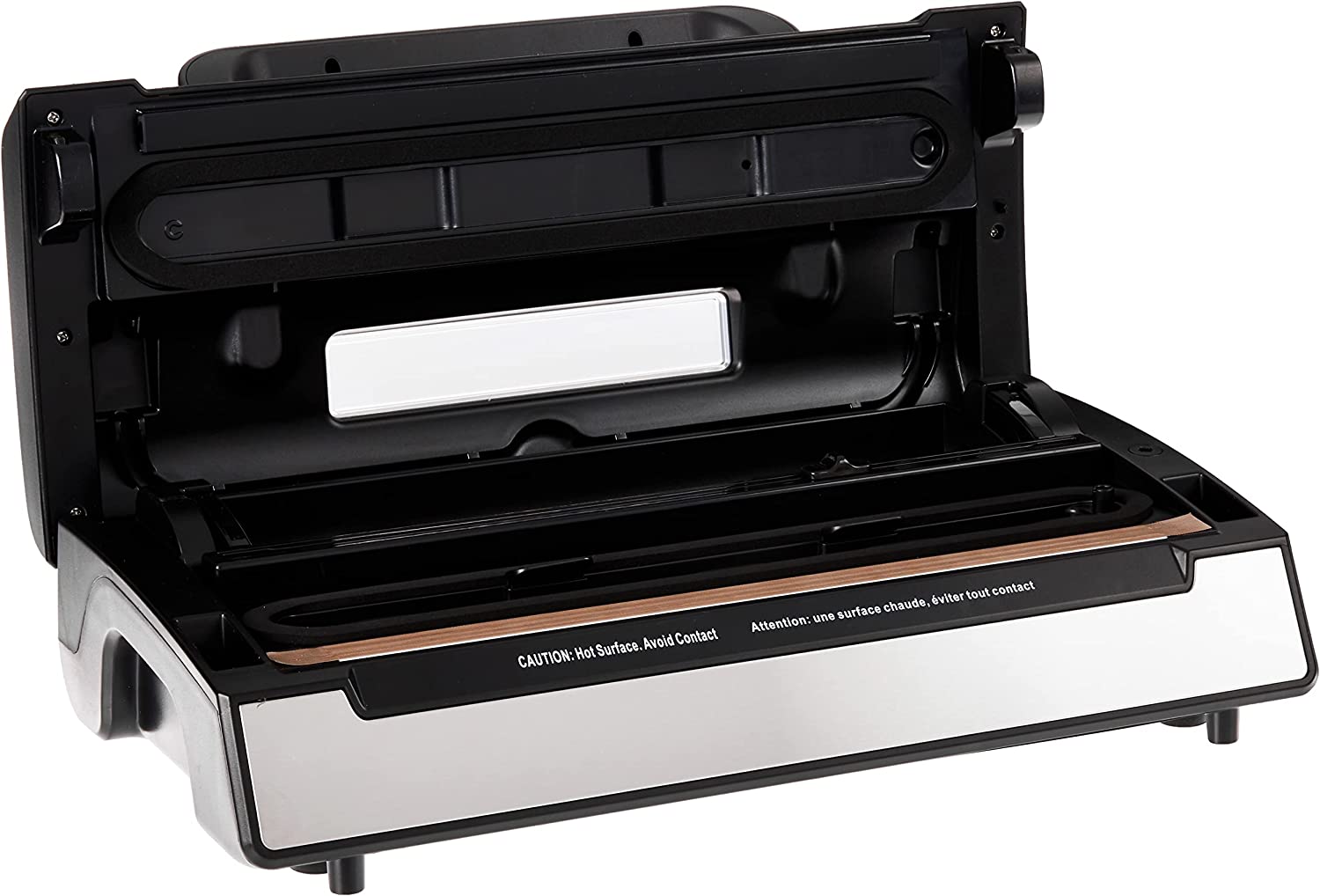 NESCO VS-12 Deluxe Food Vacuum Sealer Starter Kit with Vacuum Sealer Bags and Viewing Lid, Compact, Silver