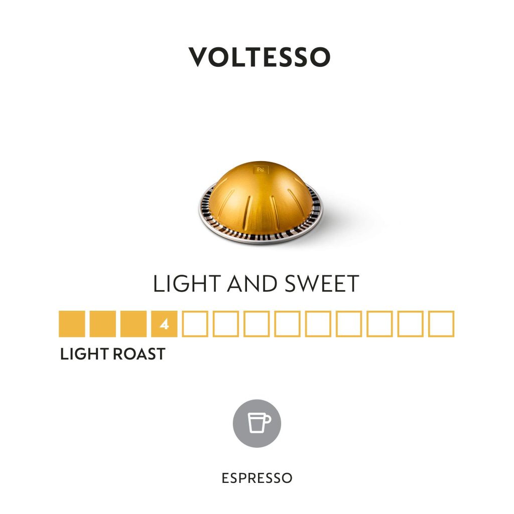 Nespresso Vertuo Voltesso Mild Roast Espresso Capsules, 50-Count, 1.35oz Pods, For Vertuo Machines