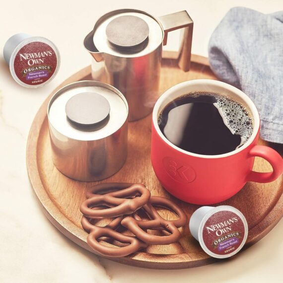 Newman's Own Organics French Roast Dark Coffee K-Cup Pods, 96 Count, USDA Organic, Keurig Compatible