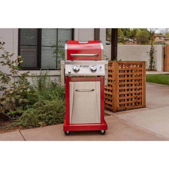 Nexgrill Deluxe 2-Burner Propane Gas Grill, Red - Stainless Steel, 28,000 BTUs, Compact Design