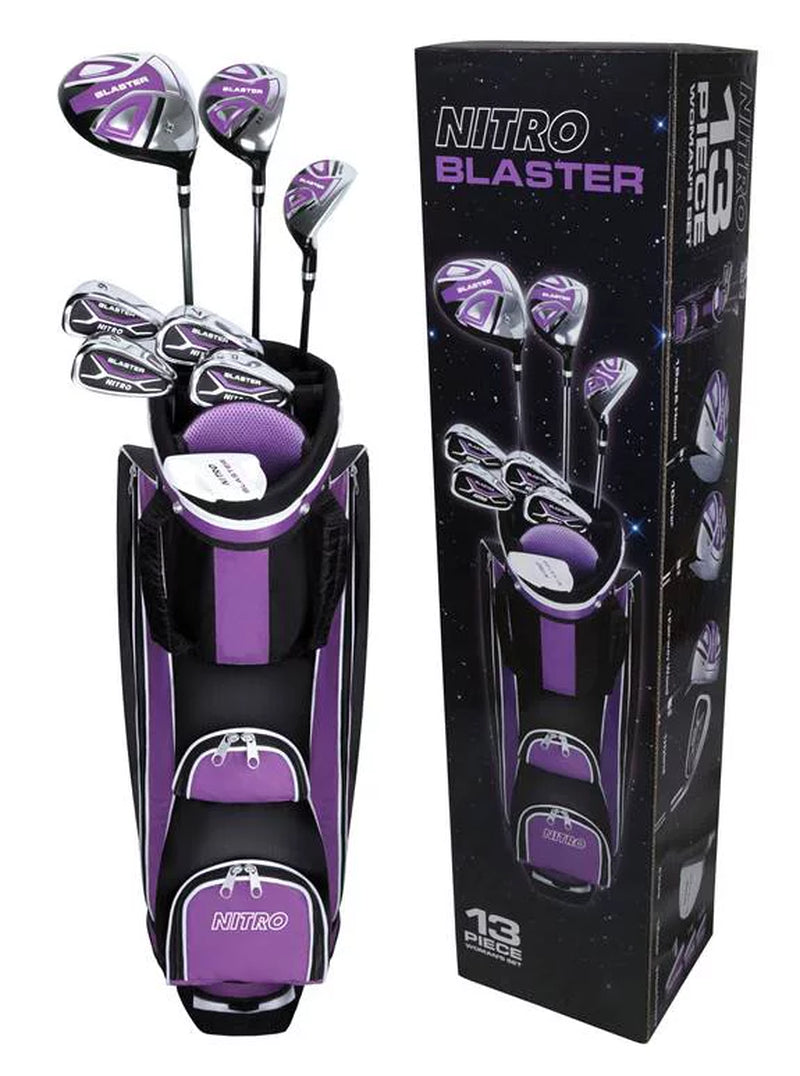 Nitro Ladies' 13-Piece Right-Handed Golf Set with Graphite Driver & Cart Bag