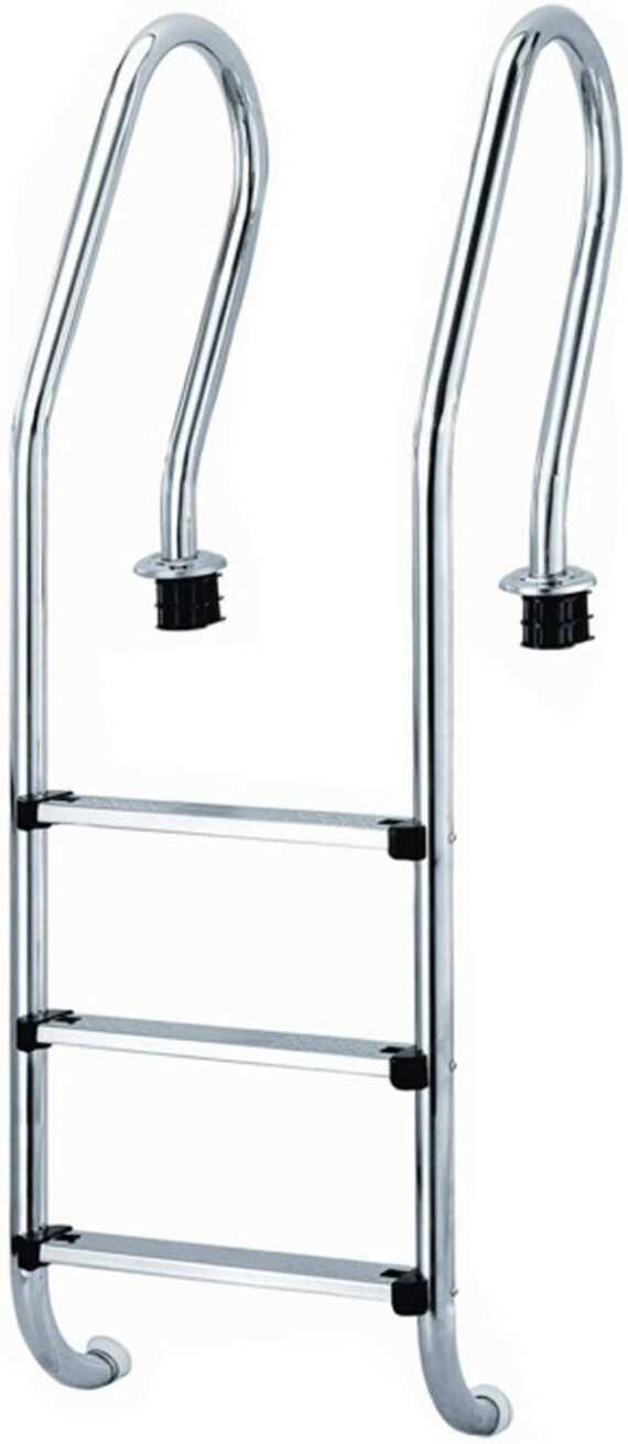 Non-Slip 3-StepStainless Steel In Ground Swimming Pool Ladder with Easy Mount Legs for Above Ground Pools