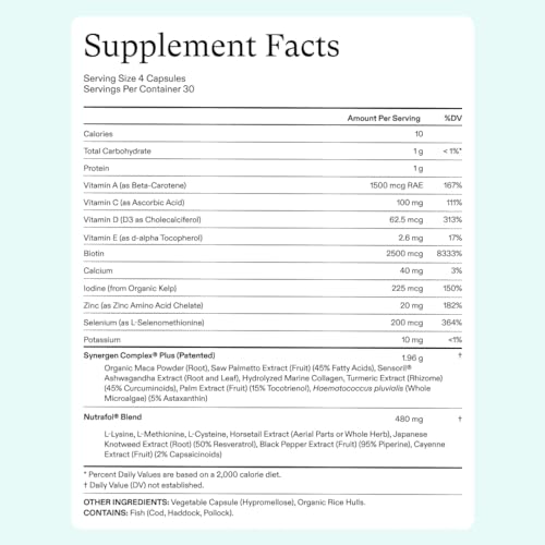 Nutrafol Women's Balance Hair Growth Supplements Ages 45 and Up Clinically Proven for Visibly Thicker Hair and Scalp Coverage Dermatologist Recommended - 1 Month Supply