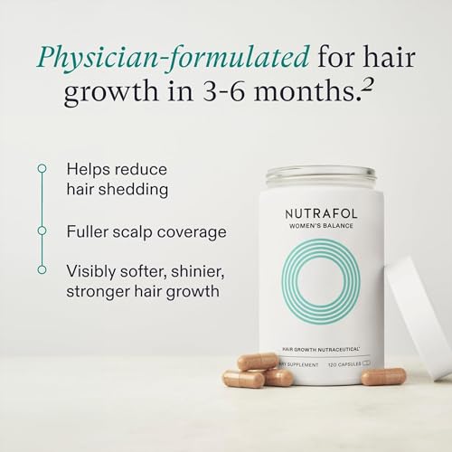 Nutrafol Women’s Balance Hair Growth Supplements  Ages 45 and Up  Clinically Proven for Visibly Thicker Hair and Scalp Coverage  Dermatologist Recommended – 1 Month Supply