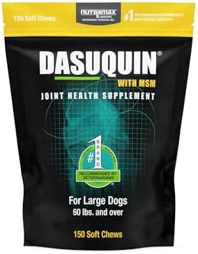 Nutramax Laboratories Dasuquin with MSM Joint Health Supplement for Large Dogs - With Glucosamine  MSM  Chondroitin  ASU  Boswellia Serrata Extract  and Green Tea Extract  150 Soft Chews