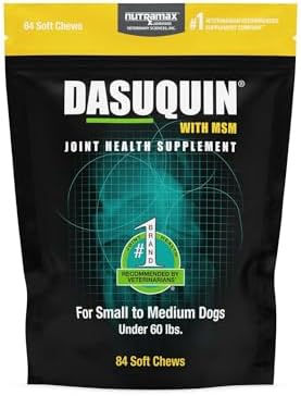 Nutramax Laboratories Dasuquin with MSM Joint Health Supplement for Small to Medium Dogs - With Glucosamine  MSM  Chondroitin  ASU  Boswellia Serrata Extract  and Green Tea Extract  84 Soft Chews