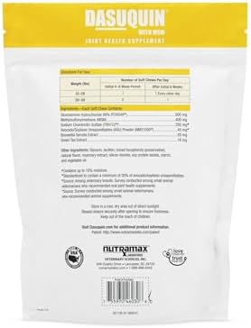 Nutramax Laboratories Dasuquin with MSM Joint Health Supplement for Small to Medium Dogs – With Glucosamine  MSM  Chondroitin  ASU  Boswellia Serrata Extract  and Green Tea Extract  84 Soft Chews