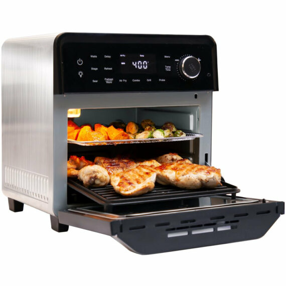 NuWave Todd English Pro-Smart Grill with Air Frying, Linear T™ Technology, Digital Probe, Non-Stick Surface, Indoor Cooking