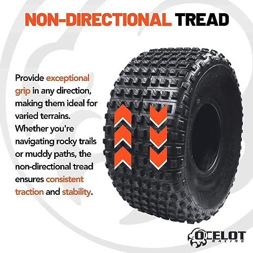 Ocelot 25x12x9 ATV/UTV Tire with Non-Directional Tread  Self-Cleaning Lug Design  Great Flotation - 25-Inch