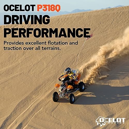 Ocelot 25x12x9 ATV/UTV Tire with Non-Directional Tread  Self-Cleaning Lug Design  Great Flotation - 25-Inch
