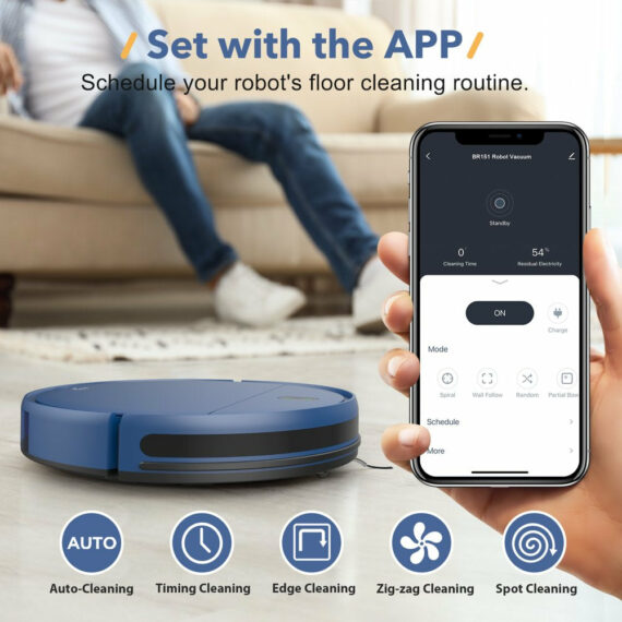 ONSON Robot Vacuum & Mop Combo, 1400Pa Suction, Alexa Compatible, Smart Sensors, 100 Min Runtime
