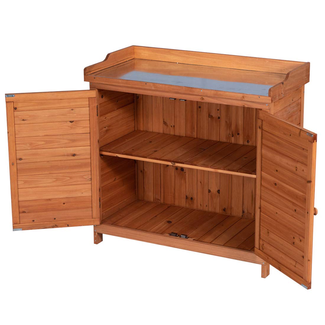 Outdoor Garden Patio Wooden Storage Cabinet Furniture Waterproof Tool Shed