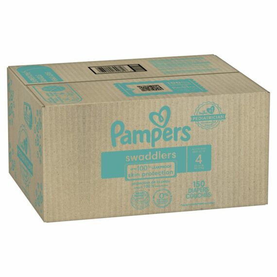 Pampers Swaddlers Size 4 Diapers, 150 Count - Hypoallergenic, Leakproof Protection
