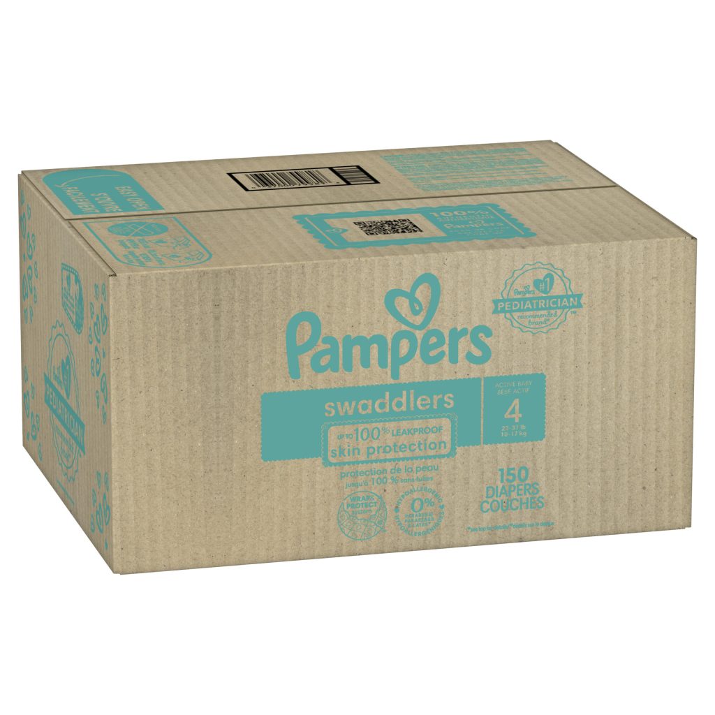 Pampers Swaddlers Size 4 Diapers, 150 Count - Hypoallergenic, Leakproof Protection