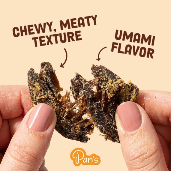 Pan's Mushroom Jerky  Organic  Vegan Snacks  Mushrooms Shitake  Meatless Jerky  Gluten Free  High in Fiber  Variety pack of Original  Zesty Thai  Salt & Pepper  BBQ (2.2 Ounce  Pack of 4)