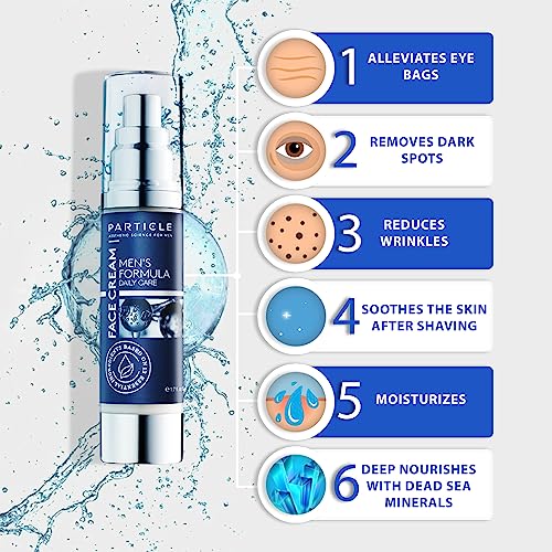 Particle Mens Face Cream - 6 in 1 Mens Face Moisturizer (1.7 Oz) - Eye Bags Treatment & Face Lotion for Men - Mens Anti Aging Cream - Wrinkle & Dark Spots Mens Face Cream  Pack of 1 (1.7 oz.)