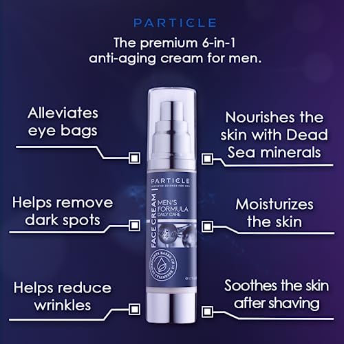 Particle Mens Face Cream - 6 in 1 Mens Face Moisturizer (1.7 Oz) - Eye Bags Treatment & Face Lotion for Men - Mens Anti Aging Cream - Wrinkle & Dark Spots Mens Face Cream  Pack of 1 (1.7 oz.)